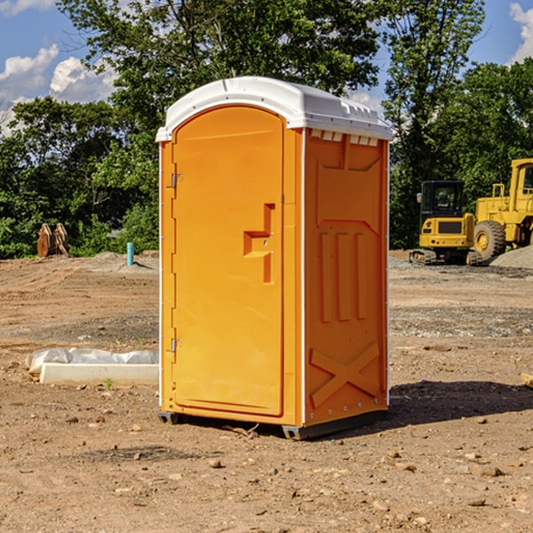 how often are the porta potties cleaned and serviced during a rental period in Neola